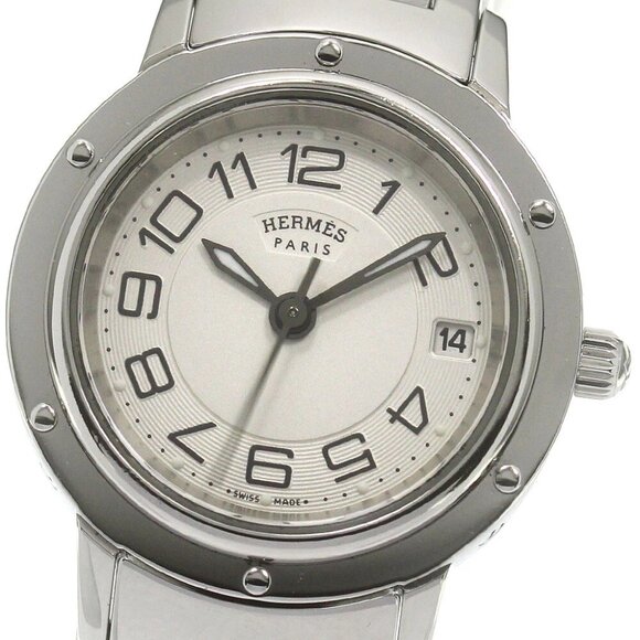 HERMES Clipper Date Silver Dial Quartz Ladies Watch_867386 - Picture 1 of 6
